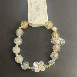 Gold and black Beaded Bracelet